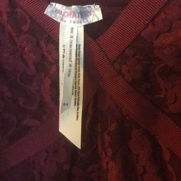 Sold!  free people taped lace slip maroo - Picture 5 of 5